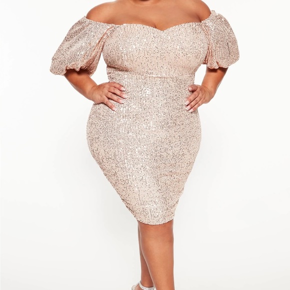 God’s Gift Sequin Midi Dress - Rose Gold - Picture 6 of 10